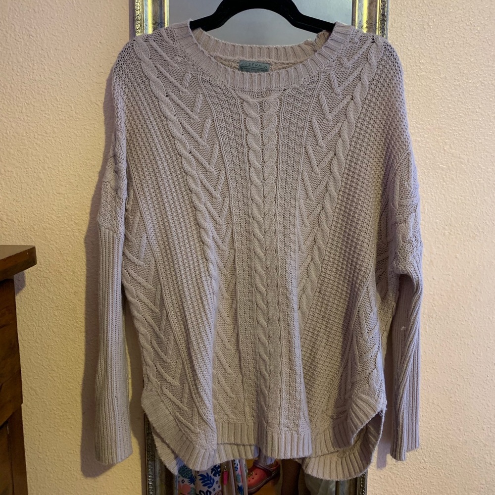 Oversized blush pink knit sweater